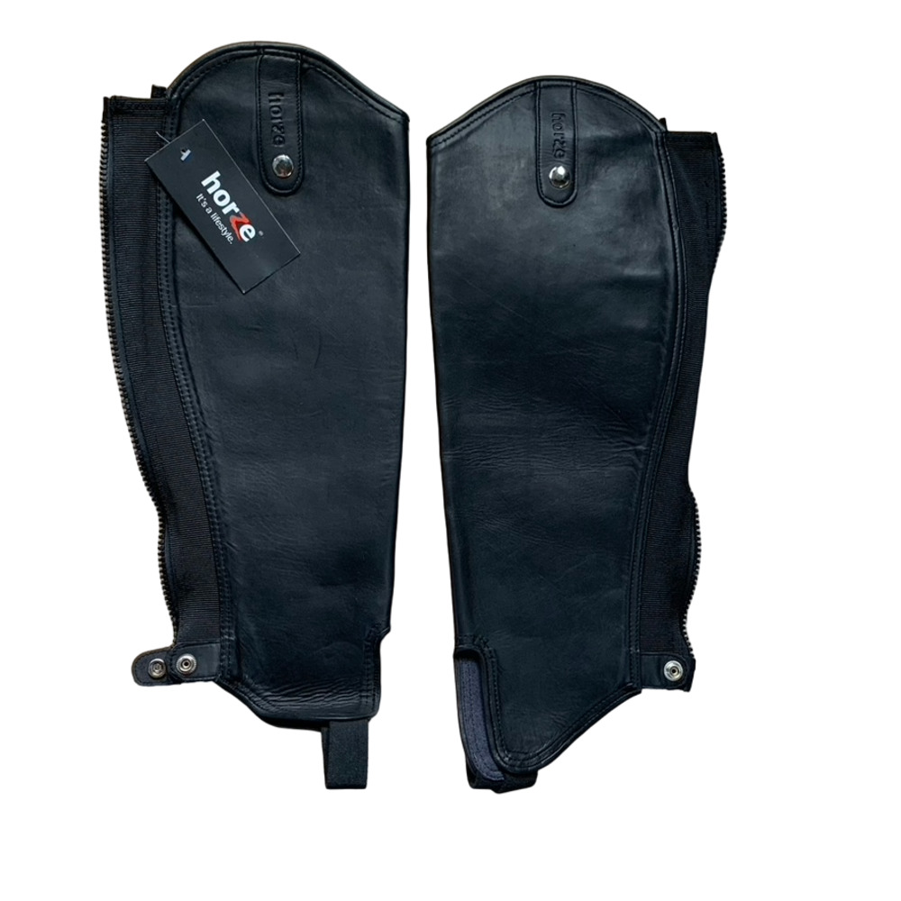 Horze Soft Leather Black Half Chaps Ladies' XL